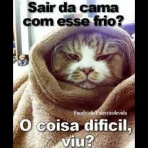 Sair da cama com esse frio? O coisa dificil, viu? - getsticker.com