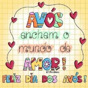 AVÓS enchem o mundo de AMOR! FELIZ DIA DOS AVÓS! - getsticker.com