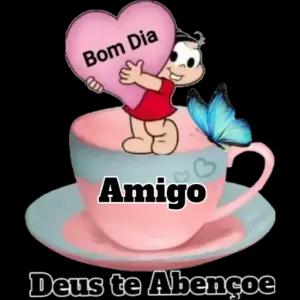 Bom Dia Amigo Deus te Abençoe - getsticker.com