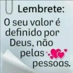 Lembrete: O seu valor é definido por Deus, não pelas pessoas. - getsticker.com