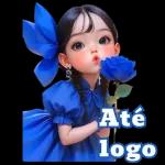 Pacote de expressão de menina azul
