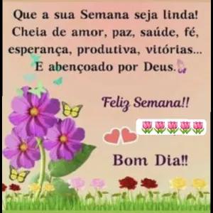 Que a sua Semana seja linda! Cheia de amor, paz, saúde, fé, esperança, produtiva, vitórias... E abençoado por Deus. 🙏 Feliz Semana!! Bom Dia!! - getsticker.com