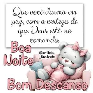 Que você durma em paz, com a certeza de que Deus está no comando. Boa Noite @cantinho _ilustrado Bom Descanso - getsticker.com