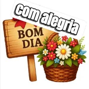 com alegria BOM DIA - getsticker.com