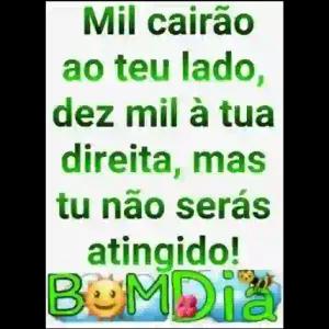 Mil cairão ao teu lado, dez mil à tua direita, mas tu não serás atingido! BOM DIA - getsticker.com