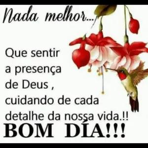 Nada melhor... Que sentir a presença de Deus, cuidando de cada detalhe da nossa vida.!! BOM DIA!!! DÍA  - getsticker.com