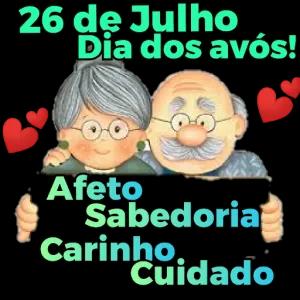 26 de Julho Dia dos avós! Afeto Sabedoria Carinho cuidado - getsticker.com