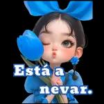 Pacote de expressão de menina azul