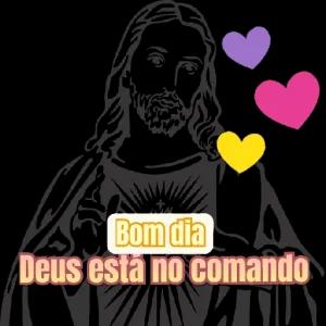 Bom dia Deus está no comando - getsticker.com