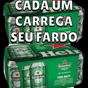 CADA UM CARREGA SEU FARDO Hei EINEKEN 153 PREM LA EIGE ★ Heine Hein Heineken TRST ALTE Heineken PER'S AGE DSM PURO MALTE Hell Hell - getsticker.com