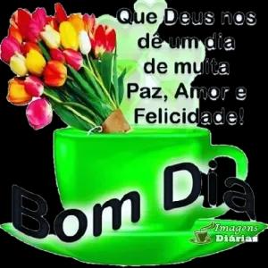 Que Deus nos dê um dia de muita Paz, Amor e Felicidade! Bom Dia Imagens Diárias - getsticker.com