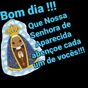Bom dia !!! 2. Que Nossa Senhora de Aparecida abençoe cada um de vocês!!!  - getsticker.com