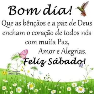 Bom dia! Que as bênçãos e a paz de Deus encham o coração de todos nós com muita Paz, Amor e Alegrias. Feliz Sábado! - getsticker.com