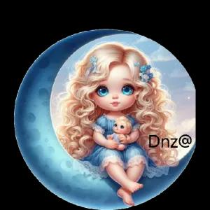 月亮上的女孩 - getsticker.com