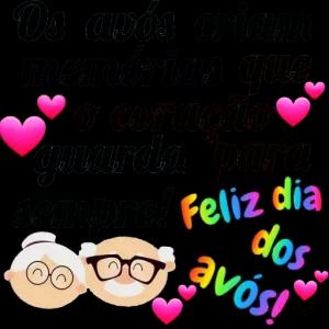 Os avós criam memórias que o coração guarda para sempre! Feliz dia dos og avós!  - getsticker.com