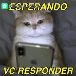 ESPERANDO VC RESPONDER - getsticker.com