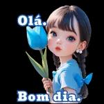 Pacote de expressão de menina azul