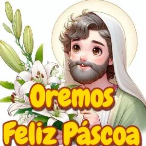 Oremos Feliz Páscoa - getsticker.com