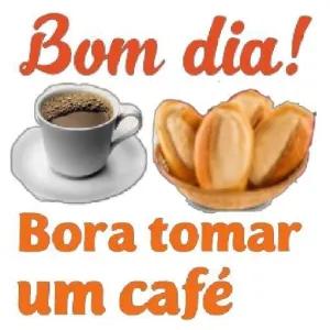 Bom dia! Bora tomar um café - getsticker.com