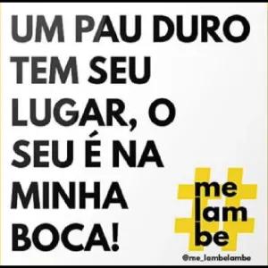 UM PAU DURO TEM SEU LUGAR, O SEU É NA MINHA me BOCA! be lam @me_lambelambe  - getsticker.com