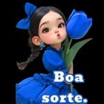 Pacote de expressão de menina azul