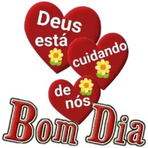 Deus está cuidando de nós. Bom Dia - getsticker.com