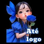 Pacote de expressão de menina azul