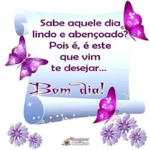Sabe aquele dia lindo e abençoado? Pois é, é este que vim te desejar... Bom dia! - getsticker.com