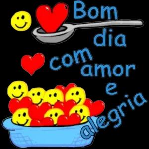 Bom dia com amor e al égria - getsticker.com