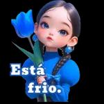 Pacote de expressão de menina azul