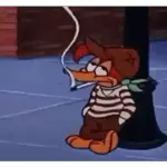 Pica-pau fumando um cigarro