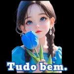 Pacote de expressão de menina azul