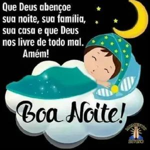 Que Deus abençoe sua noite, sua família, sua casa e que Deus nos livre de todo mal. Amém! Boa Noite! - getsticker.com