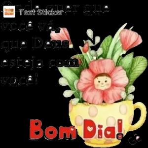 Onde quer que você vá, que Deus esteja com você! Bom Dia! - getsticker.com