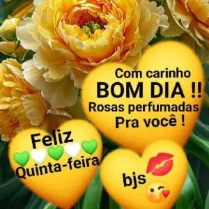 Com carinho BOM DIA !! Rosas perfumadas Pra você! Feliz Quinta-feira bjs - getsticker.com