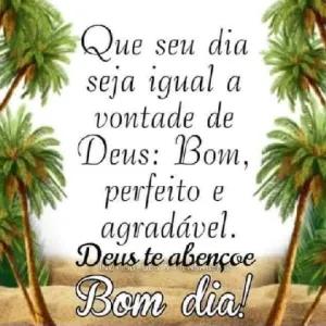 Que seu dia seja igual a vontade de Deus: Bom, perfeito e agradável. Deus te abençoe Bom dia! - getsticker.com