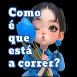 Pacote de expressão de menina azul