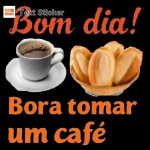 Bom dia! Bora tomar um café - getsticker.com