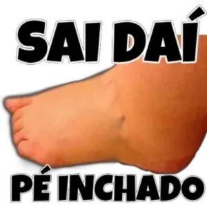 SAI DAÍ PÉ INCHADO - getsticker.com