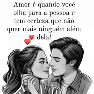 Amor é quando você olha para a pessoa e tem certeza que não quer mais ninguém além dela! - getsticker.com