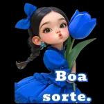 Pacote de expressão de menina azul