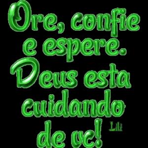 Ore, confie e espere. Deus esta cuidando de vc! - getsticker.com