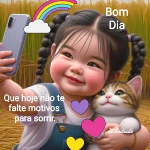 Bom Dia  Que hoje não te falte motivos para sorrir. - getsticker.com
