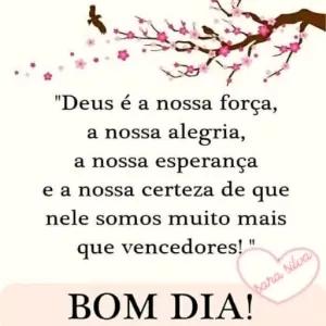 "Deus é a nossa força, a nossa alegria, a nossa esperança e a nossa certeza de que nele somos muito mais que vencedores! " BOM DIA - getsticker.com