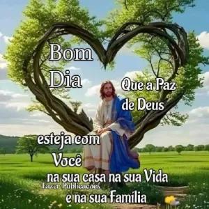 Bom Dia Que a Paz de Deus esteja com Você na sua casa na sua Vida e na sua família - getsticker.com