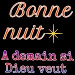 Bonnenuit *A demain siDieu veut