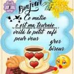 Bonjou
Le monde mereux de Peppy cutendresse ?
Ce matin
c'est ma tournée
voilà le petit café
pour vous
gros
bisous