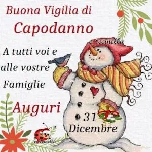 Buona Vigilia di Capodanno A tutti voi e alle vostre Famiglie Auguri concinella ecinella 31 Dicembre - getsticker.com