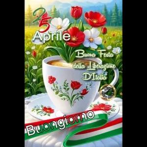 25 Aprile Buona Festa della Liberazione D'Italia Buongiorno - getsticker.com