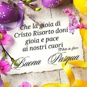 Che la gioia di Cristo Risorto doni gioia e pace ai nostri cuori. Ti tato in fiore. Buona Pasqua - getsticker.com